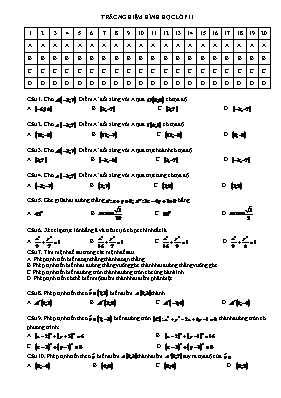 Trắc nghiệm môn Hình học lớp 11